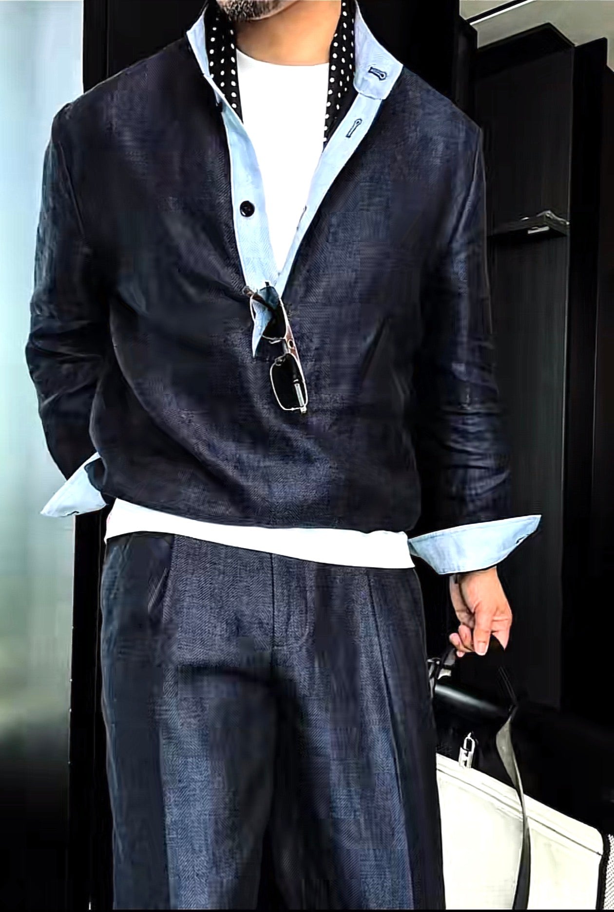 Premium Linen-Blend Henley Suit