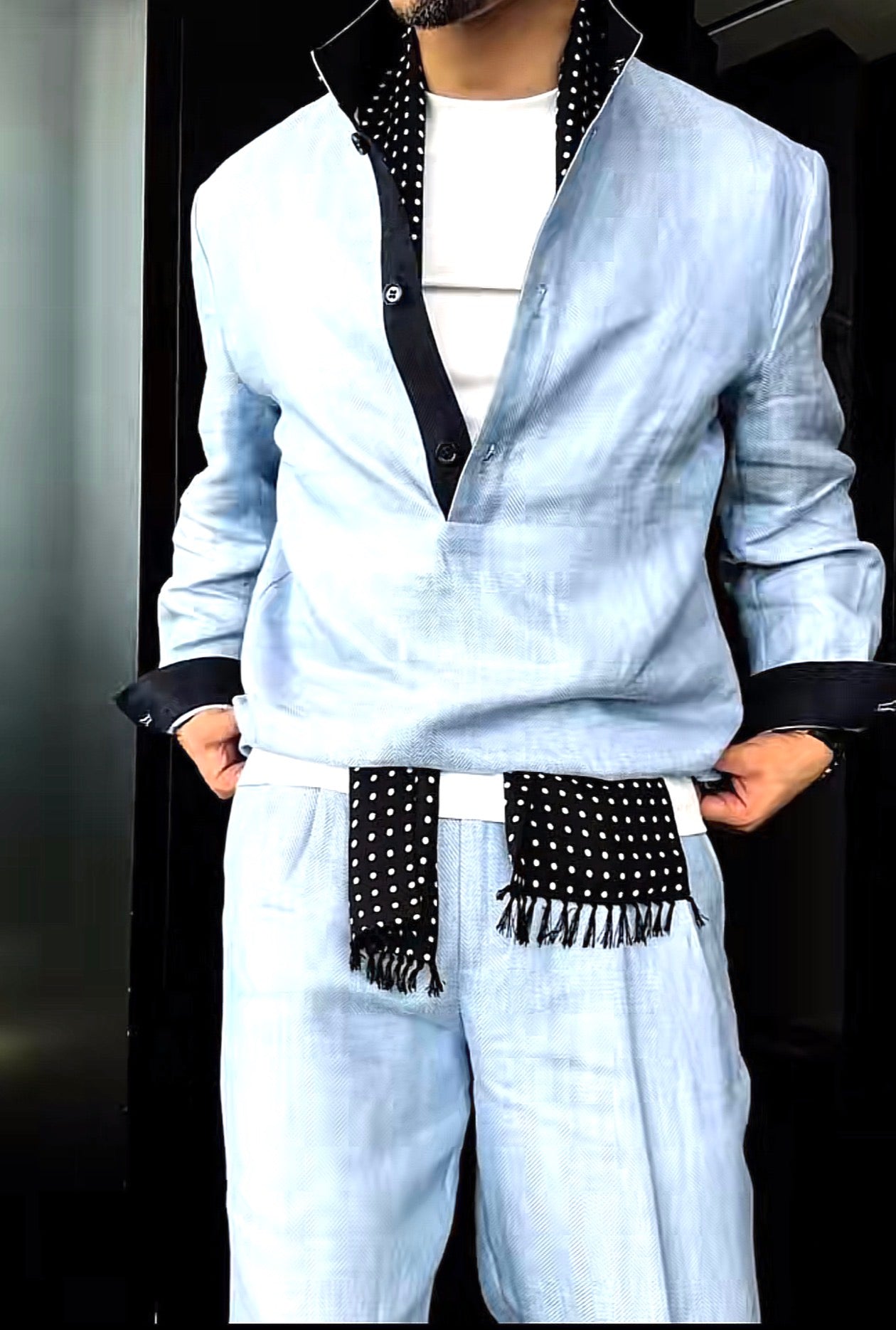 Premium Linen-Blend Henley Suit