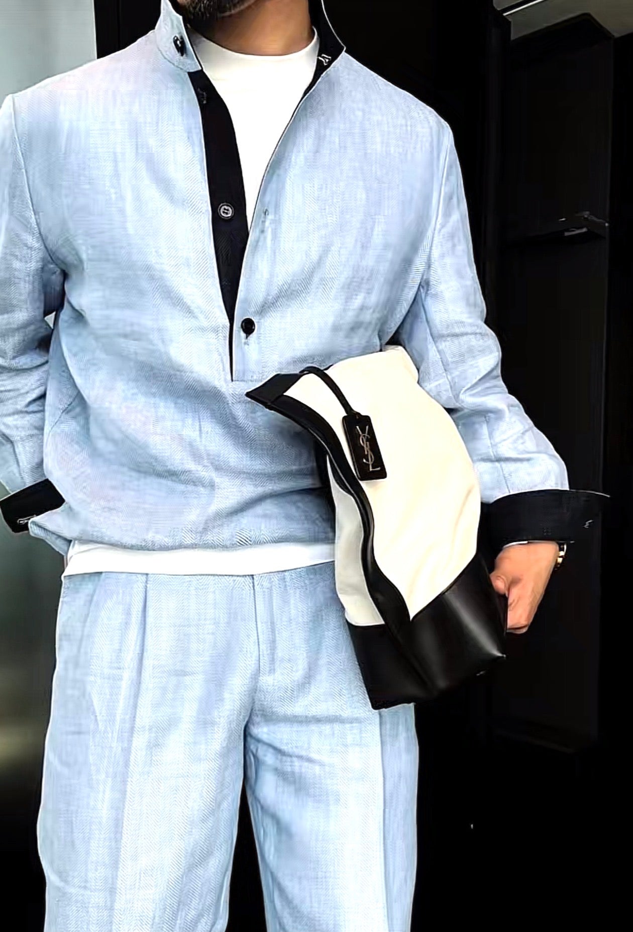 Premium Linen-Blend Henley Suit