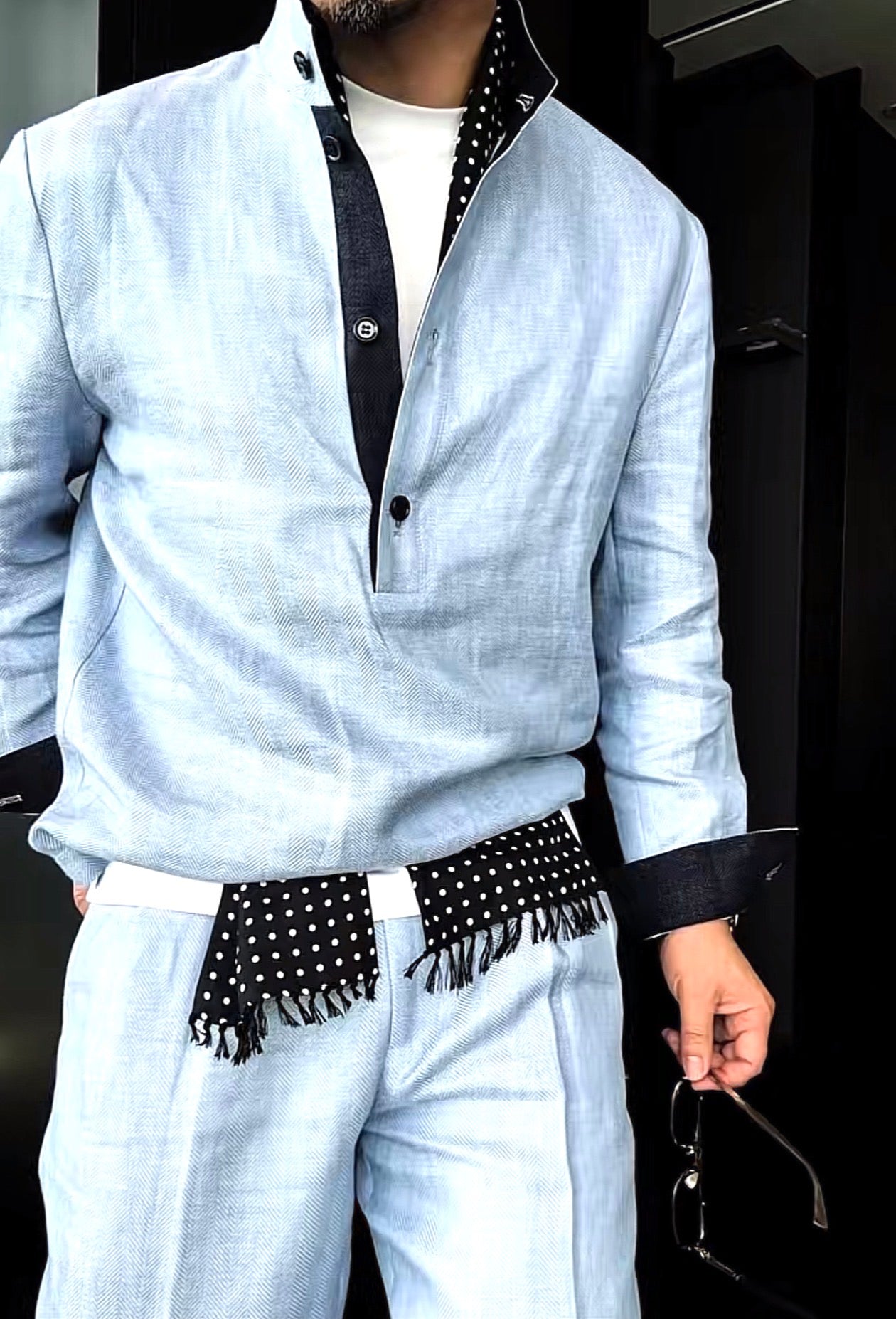 Premium Linen-Blend Henley Suit