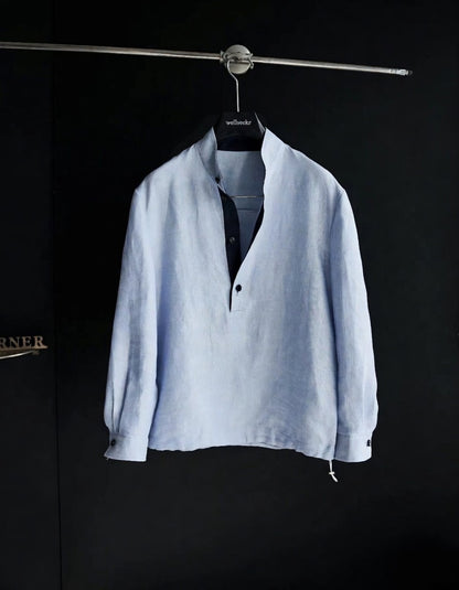 Premium Linen-Blend Henley Suit