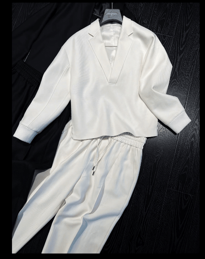 Style Meets Comfort — V - Neck Lounge Set for Every Moment - WellSeekr